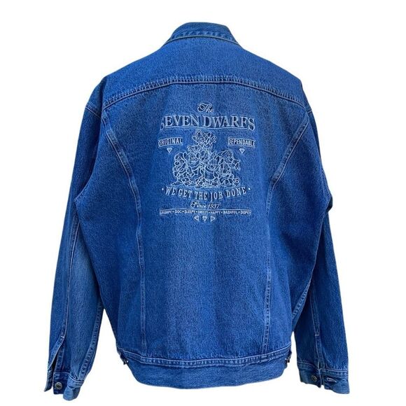 The Disney Catalog Jean Jacket The Seven Dwarfs Denim Vintage 90’s Size Large - Picture 1 of 16